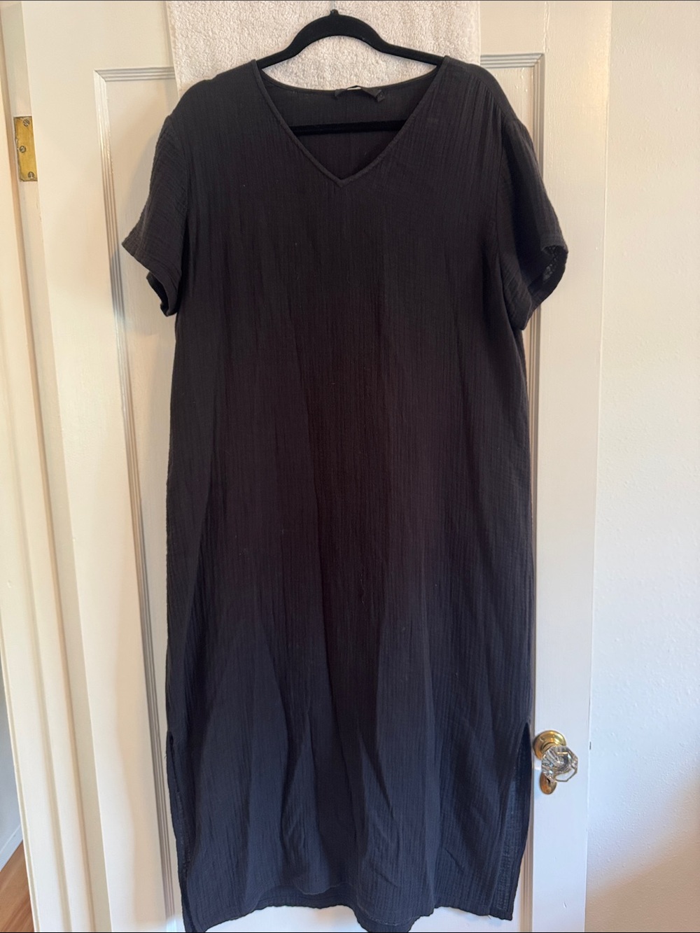 Jenni Kayne Cypress Caftan Black Linen Dress Size M